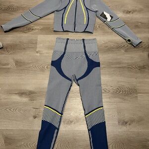 Love Poem Striped Blue and Yellow Activewear Set
